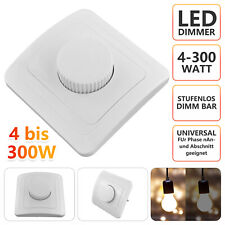 LED Dimmer Drehdimmer Schalter 230V 4-300W für dimmbare Lampen Unterputz DE