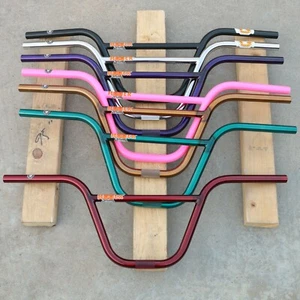S&M BMX HODER HIGH HANDLEBAR 9" RISE BARS BLACK RED PINK TEAL - Picture 1 of 20