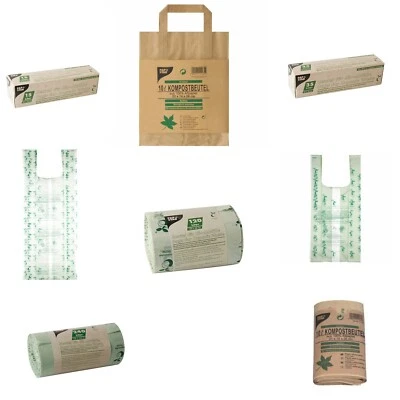 Bio Kompostbeutel Kompostsäcke Müllbeutel Bioabfall Papstar 10L-240L Auswahl - Bild 1 von 2