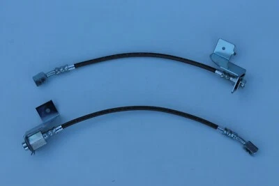 BRAIDED REAR BRAKE HOSE SET (2) FITS AU FORD FALCON SEDAN NON IRS 9/98-9/02 - image 1 of 2