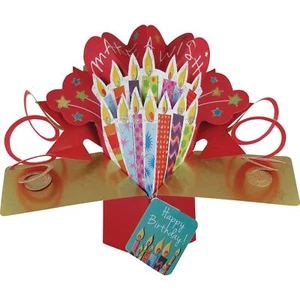 Tarjetas de cumpleaños 3D Pop Up Velas Hacer un Deseo En Blanco Tarjetas de Felicitación Sacudio - Imagen 1 de 1