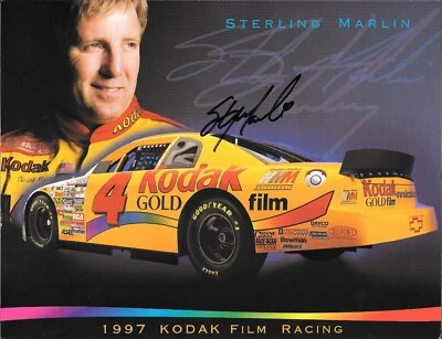斯特林·马林 #4 NASCAR 亲笔签名英雄卡 1997 年柯达赛车 — 第 1/2 张图片