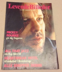 Mickey Rourke Front Cover And Photos Vtg Danish Magazine 1988 "Levende Billeder" - Picture 1 of 7