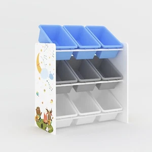 Spielzeug Aufbewahrung Kinder Holz Regal Organizer mit 9 Kunststoff abnehmbaren Körben - Bild 1 von 8