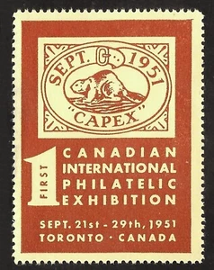 1951 Canadian International Philatelic Exhibition Poster Stamp - Toronto Canada - Picture 1 of 1