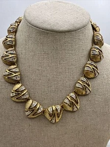 VTG Signed Craft Necklace 17” Rhinestones Animal Print Designer RARE! - Picture 1 of 9