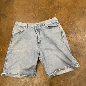 Wrangler Shorts Mens 36 Blue Light Medium Wash American Jorts Denim Dad - Picture 1 of 8