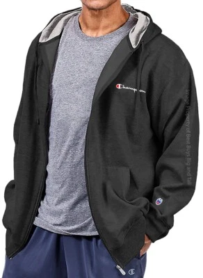 Big & Tall Men's Champion Midweight Fleece ZIP HOODIE w/ Script Logo 3XL - 5XLT - Image 1 of 4