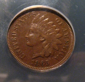 OLD US COINS ANACS EF 4 1865 INDIAN HEAD CENT CIVIL WAR PENNY PLAIN 5 - Picture 1 of 4