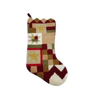 Weihnachtsstern weicher Nadelstrumpf Weihnachten weiß beige rot - Bild 1 von 8