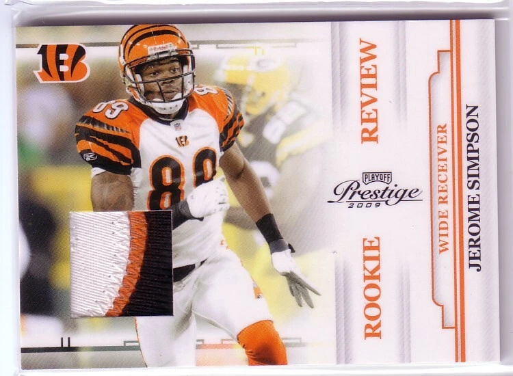 2009 Prestige Rookie Review Mat. Prime #27 Jerome Simpson Jersey /50 - NM-MT - Image 1 of 1
