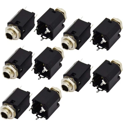 10PCS  1/4" 6.35mm Stereo Jack Socket Audio Plug For Guitar Pedal/Amp/ Diy - Image 1 of 4
