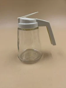 Vintage Gemco Glass w/ off white yellow Lid Syrup Container / Dispenser - Picture 1 of 7