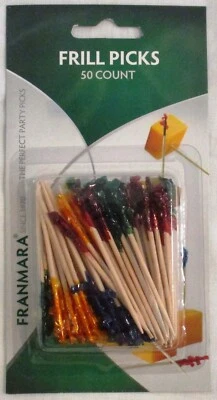 FRANMARA Frill Picks 50ct., Finger Sandwiches, Party Trays, Cheese, Hors D'Oeuvres etc