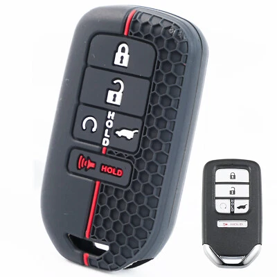 Silicone Remote Key Fob Ring Case Cover 5 Button For Honda Passport Accord 2018 Foto 1 de 4