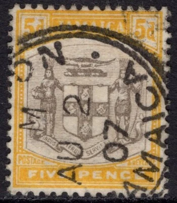 JAMAICA 1903-04 5d ARMS, SG 36, FINE CDS USED, CAT. £25 - Image 1 of 2