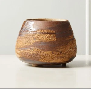 CB2 Havenly Cade Small Planter/Vase Brown Ceramic - Picture 1 of 6