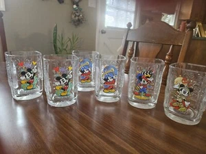 McDonald’s Walt Disney World 2000 Millennium Celebration Glass Set Of 6 - Picture 1 of 12