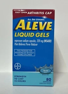 Aleve Easy Open Arthritis Cap Liquid Gels, 80 Capsules Exp 10/2024 Pain Reliever