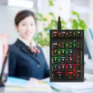 Compact K21 Mechanical Numeric Keypad 21 Keys Plug and Play RGB Backlight USB - Picture 1 of 7