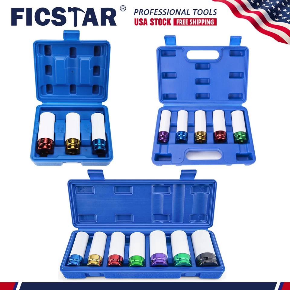 1/2" Drive Wheel Protector Impact Socket Metric Impact Socket Tool Set 17-27mm - Image 1 of 1