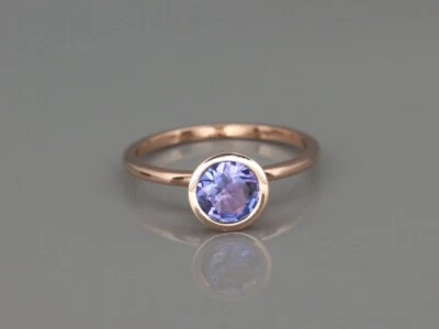 Natural Tanzanite Stacking Ring | 14k Rose Gold Tanzanite Ring | Engagement Ring — 第 1/4 张图片