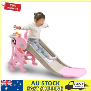 Dinosaur Toddler Slide with Basketball Hoop Safe Indoor Climber for Kids - Picture 1 of 20