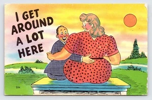 Ich komme hier viel herum, Comic Humor 50er Jahre Postkarte P7 - Bild 1 von 2