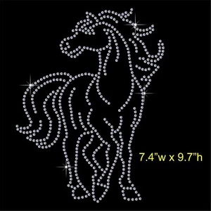 Horse Rhinestone / Diamante Transfer Hotfix Iron on Motif Appliqué in crystal - Picture 1 of 5
