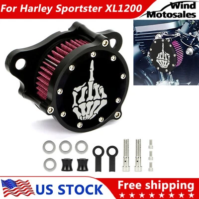 Air Cleaner Intake Filter For Harley Sportster XL883 Custom XL1200X 1996-2017 Foto 1 de 4