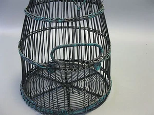Vecchio Gabbia Uccelli Uccello Trappola 37 CM X 22 CM Arrugginito - Imagen 1 de 4
