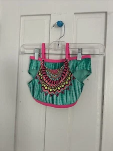 Girls Justice 2 Piece Boho Hipster Bikini Swimsuit Size 7 NWT Teal Green Pink - Picture 1 of 10