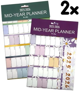 2025-26 Academic A1 Wall Calendar Planner Mid-Year Home Office 12 Months- 2 Pack - Picture 1 of 7