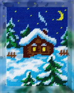 DIY Printed Tapestry kit "Winter night", Needlepoint Kit - Picture 1 of 1