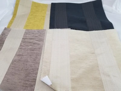 Lot Bernini Striped Brocade Woven Velvet Furniture Fabric Samples Lot 4 Pieces - Image 1 of 4