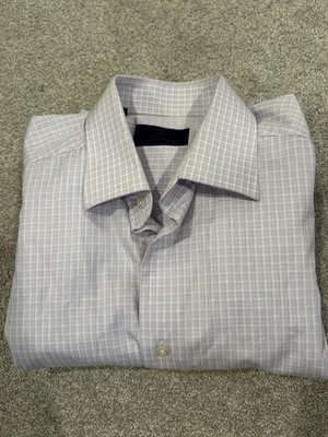 Camisa de vestir para hombre David Donahue con botones talla 17 36/37 excelente estado Foto 1 de 4
