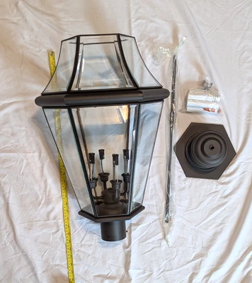 LIVEX LIGHTING 2368-07 Georgetown 4 luces bronce exterior poste linterna superior $597 Foto 1 de 4