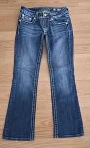 Miss Me Signature Boot Cut Low Rise Jeans Gr. 27 Strass Medium Wash Blau - Bild 1 von 4
