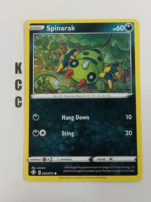Spinarak 043/072 Shining Fates Regular Pokemon TCG - Image 1 of 2