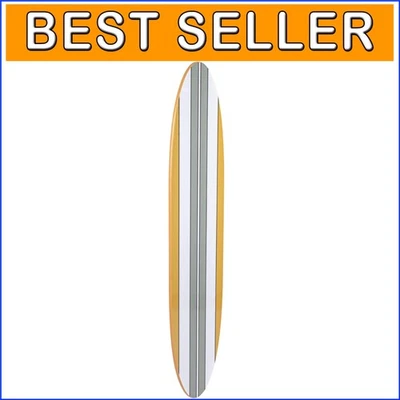 65.5'' Multicolor Striped Surfboard Wall Decor – Reclaimed Wood Elegance