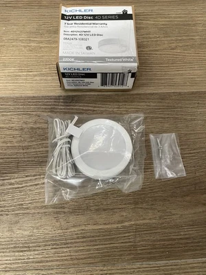 Lot of 3 Kichler 4D12V27WHT 4D 12 Volt LED Under Cabinet Puck Light - 2700K - Image 1 of 2
