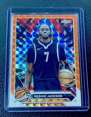 2023-24 Topps Chrome Basketball Orange Refractor #168 Reggie Jackson /25 - Image 1 of 2