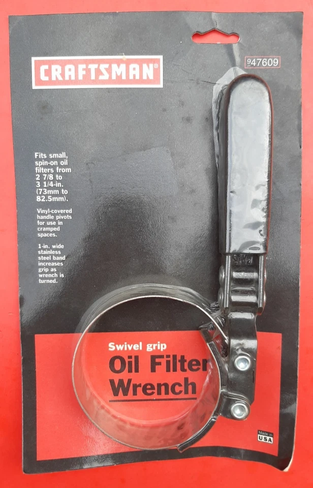 Sears Craftsman USA Nos Swivel Grip Oil Filter Wrench 47609 Small Spin On Filter