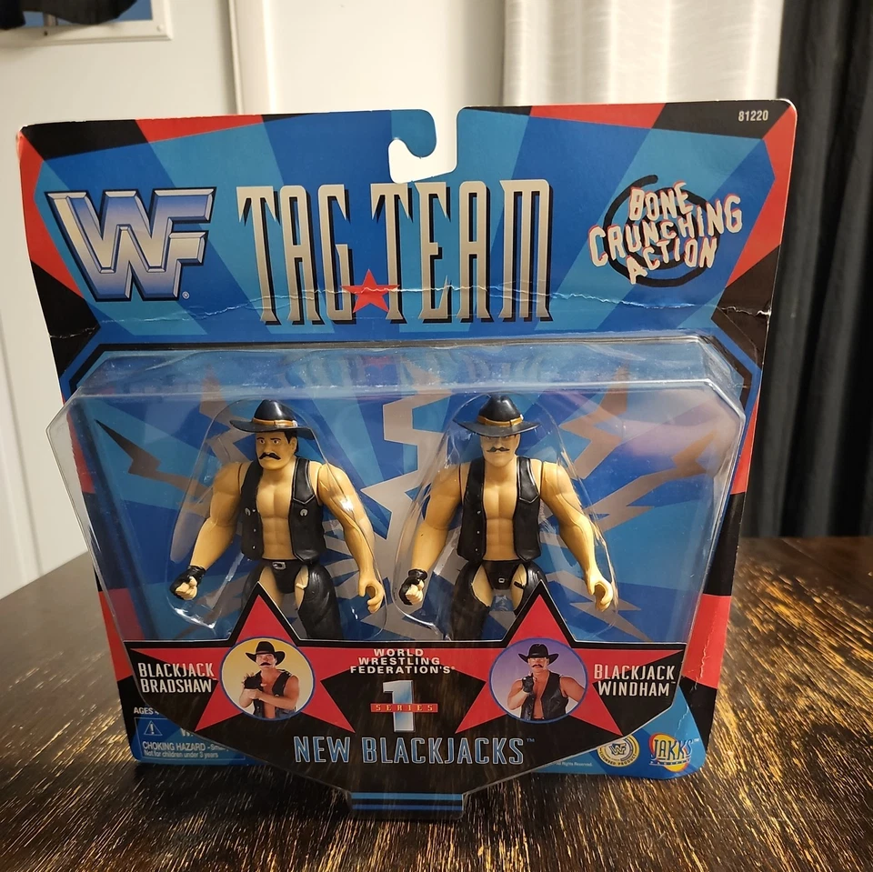 WWF новый BLACKJACKS Windham Bradshaw 1997 JAKKS TAG TEAM серия 1 поврежденная упаковка - Изображение 1 из 4
