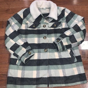 Koolaburra by UGG Women’s Plaid Flannel Coat Sherpa Collar Size L – Missing - Picture 1 of 6