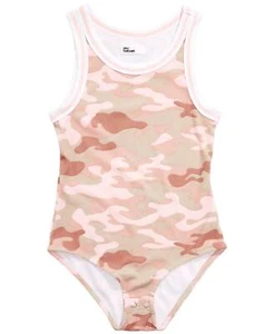 Epic Threads Big Girls Camouflage Ribbed Bodysuit - Picture 1 of 2