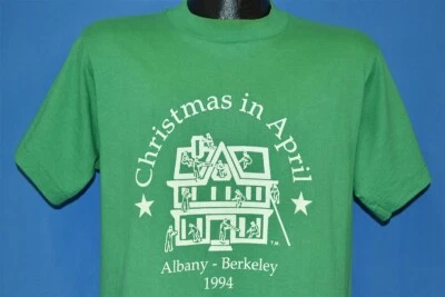 vtg 90s CHRISTMAS IN APRIL ALBANY HOUSE CAPTAIN BERKELEY 94 REBUILDING t-shirt M - Image 1 of 4
