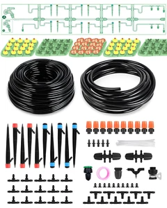 Sistema di irrigazione a goccia per irrigazione giardino: kit di nebulizzazione idroponica 65 piedi con - Foto 1 di 12