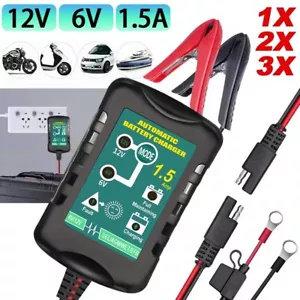 Automatic Battery Charger Maintainer Motorcycle Trickle Float For 6V 12V Battery - Picture 1 of 12