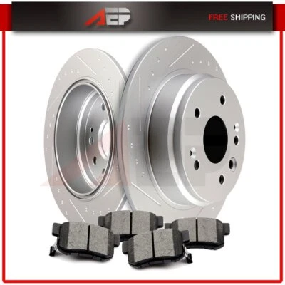 Rotores de freno traseros y pastillas de cerámica para 1999 2000 2001 2002 2003 Acura TL tipo S Foto 1 de 4